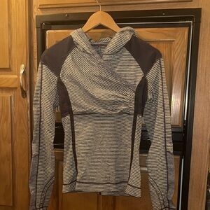lululemon athletica Striped Gray and Black Hoodie